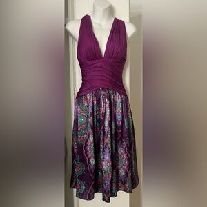 Elegant Purple Paisley Dress